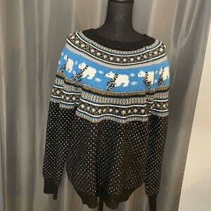 53. Holiday Time Ugly Christmas Sweater, Size ZL, EUC